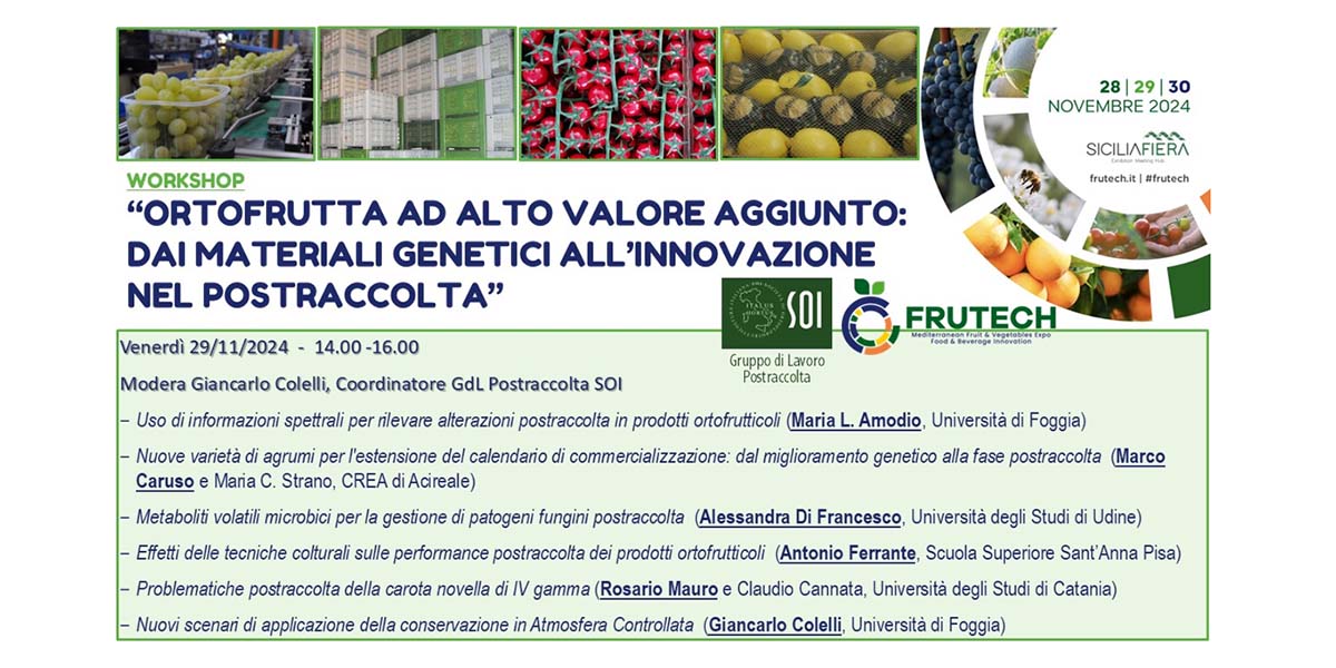 Dai materiali genetici all’innovazione nel postraccolta: un workshop dedicato a Frutech